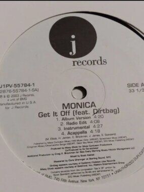 Monica Get It Off Knock Knock 12" Vinyl Single Rare Promo Unplayed Dead Stock